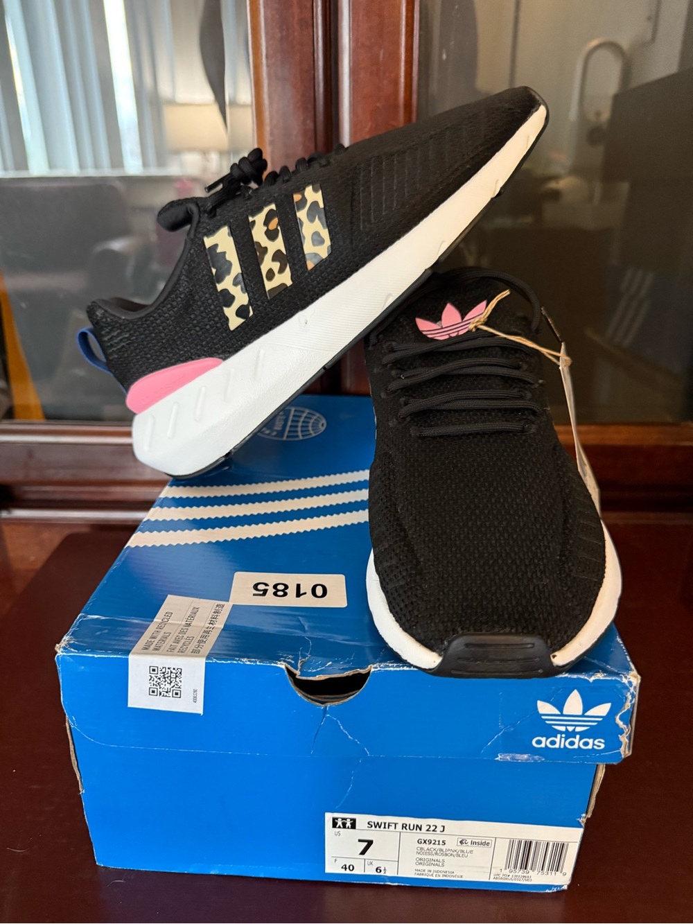 adidas Black Pink Women's Athletic Sneakers with Camo Three-Stripes